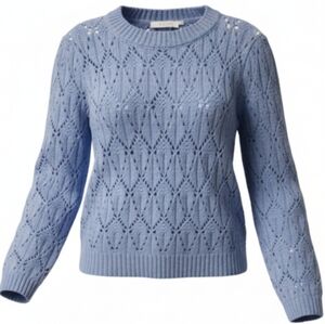 ASTR The Label Pointelle light blue sweater
